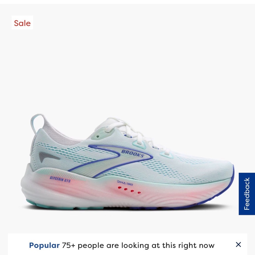 BROOKS glycerin GTS 22 women's running sneaker.